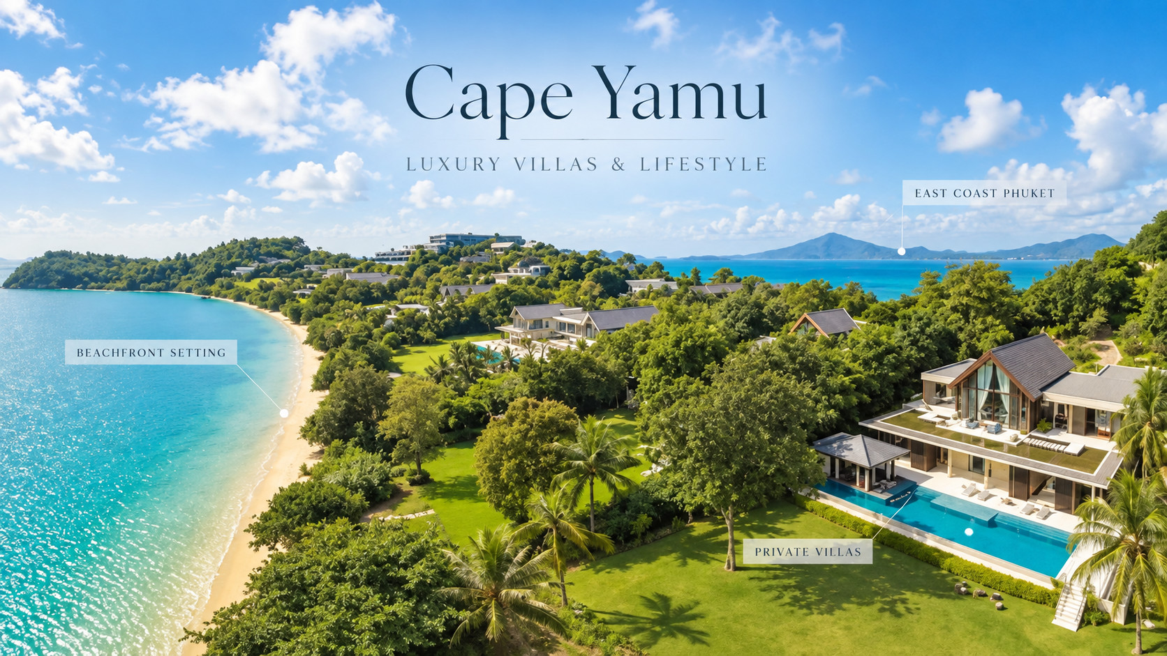 Immobilier à Cape Yamu, Phuket, avec villas de luxe et vue sur la mer