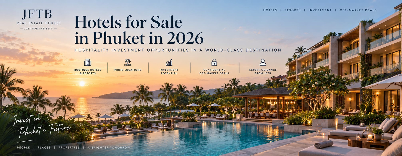 Opportunités d'investissement hôtelier à Phuket, y compris les complexes hôteliers et les établissements d'accueil.