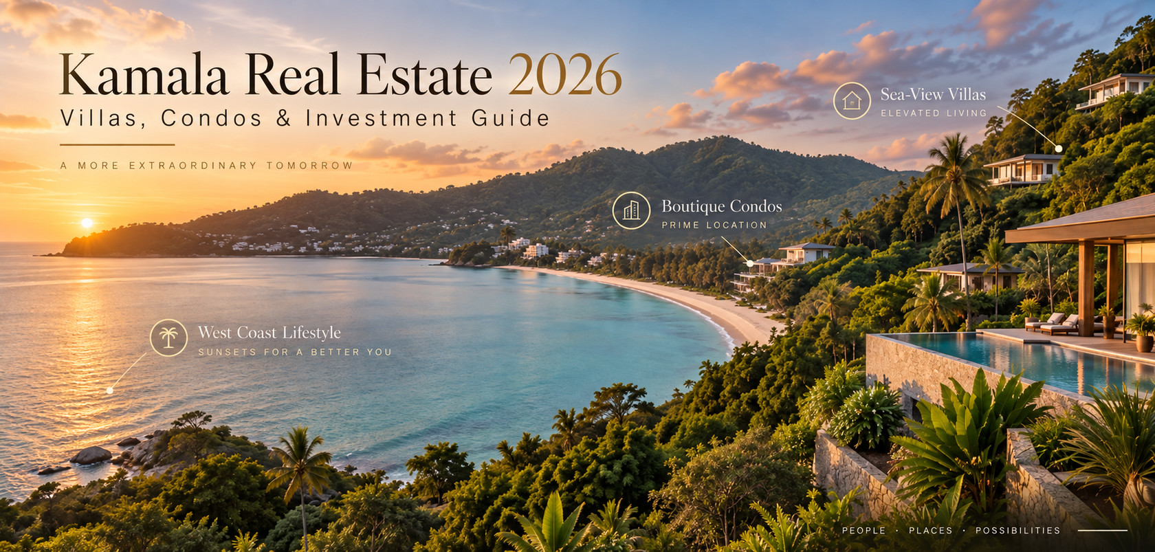 Immobilier à Kamala en 2026 : villas avec vue sur mer et plage de Kamala à Phuket