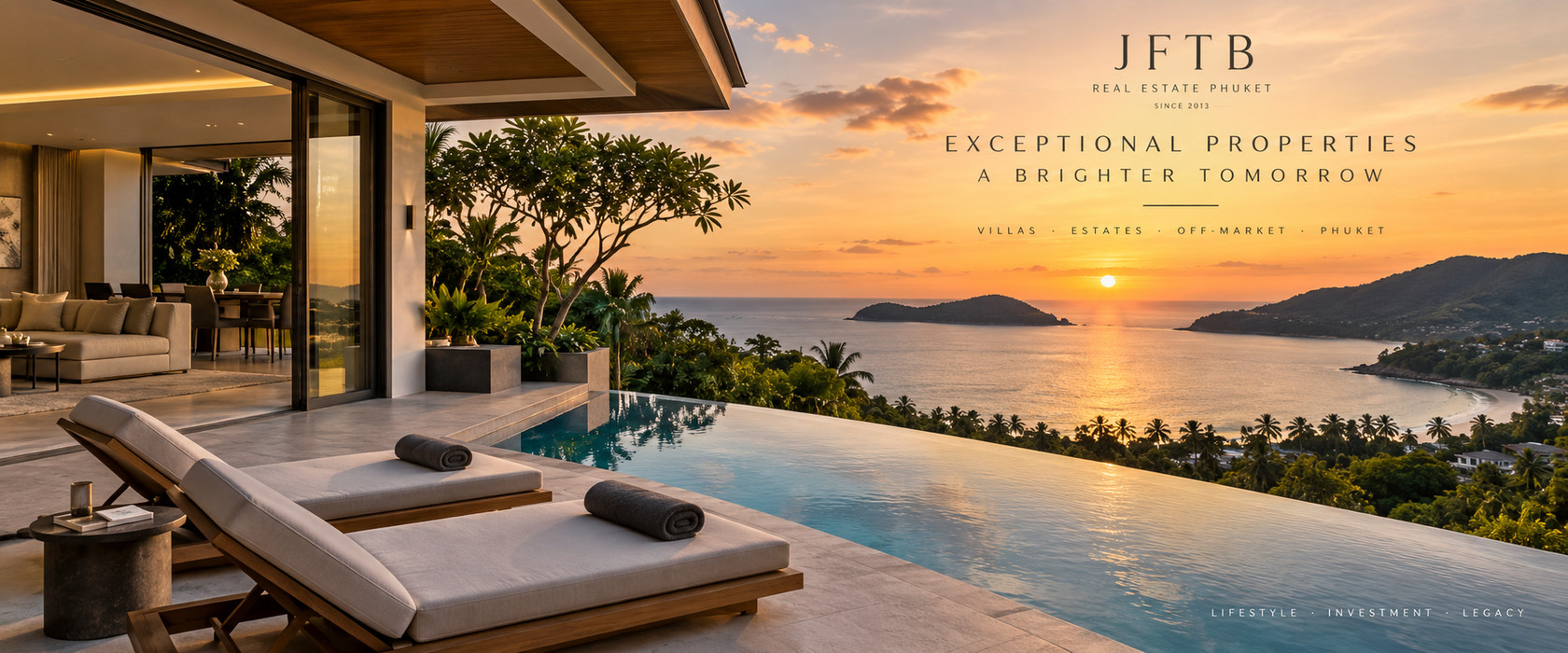 Propriété de luxe à Phuket avec villa avec vue sur mer et piscine à débordement