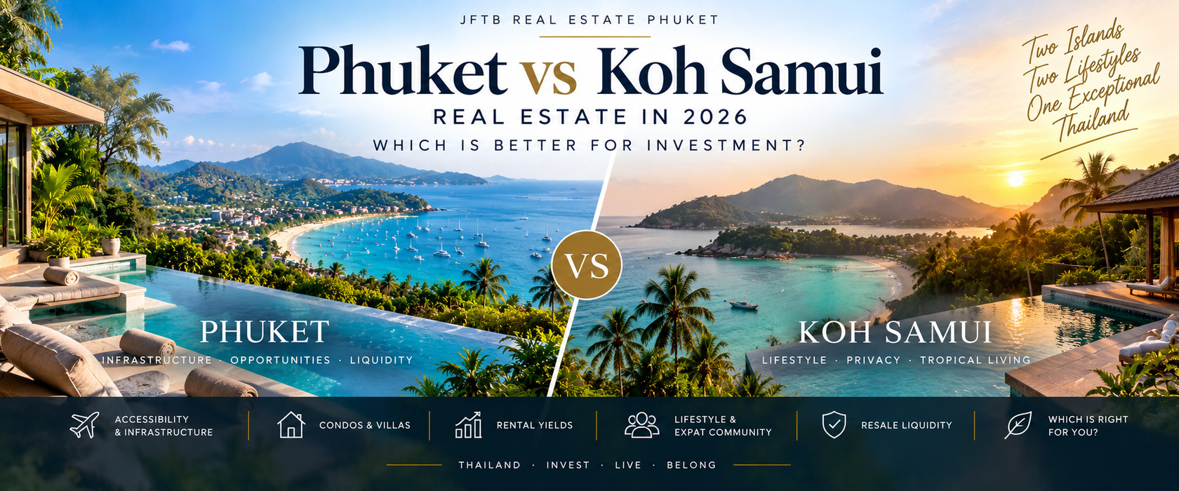 Comparatif d'investissements immobiliers à Phuket et Koh Samui en 2026