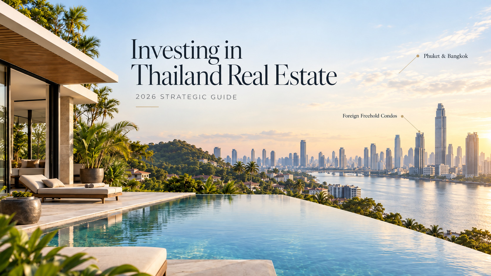 Guide d'investissement immobilier en Thaïlande : propriétés de luxe et panorama urbain de Bangkok