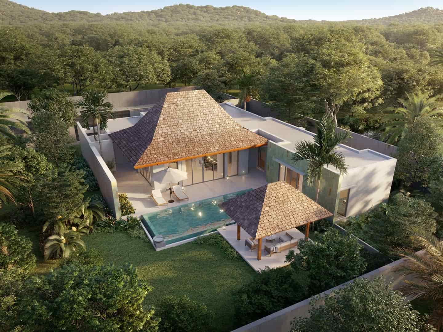 Anchan Indigo I – Villa d'angle avec piscine et 3 chambres à vendre à Phuket