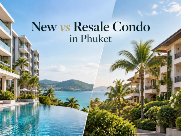 Appartements neufs ou d'occasion à Phuket : comparaison entre un appartement moderne et un bien immobilier d'occasion plus ancien.